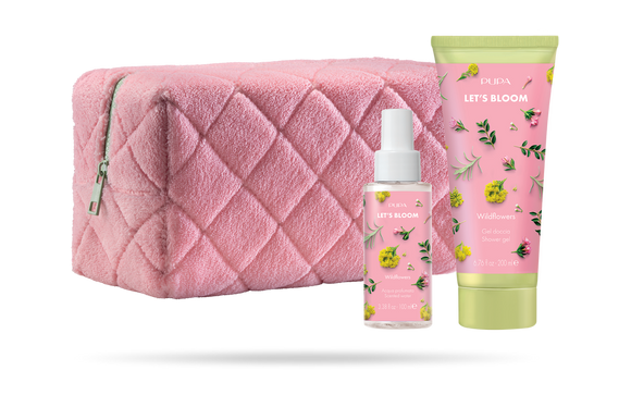 Pupa Let's Bloom kit Gel Doccia 200ml + Acqua Profumata 100ml + Pochette