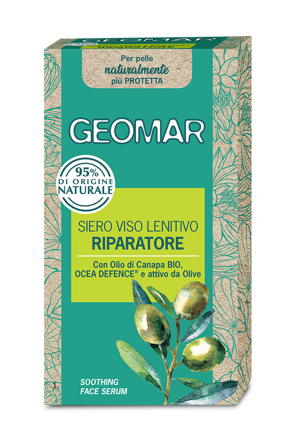 Geomar Siero Viso Lenitivo Riparatore Bio 30ml. Olio Canapa  & Olio d'Oliva