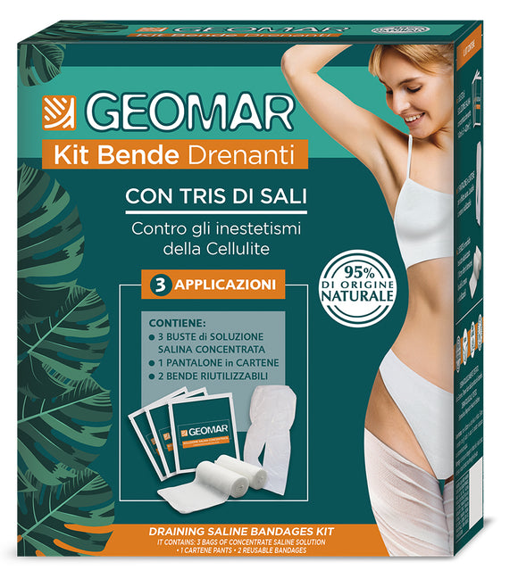 Geomar Kit Bende Drenanti 3 applicazioni Anti-Cellulite con TRIS DI SALI