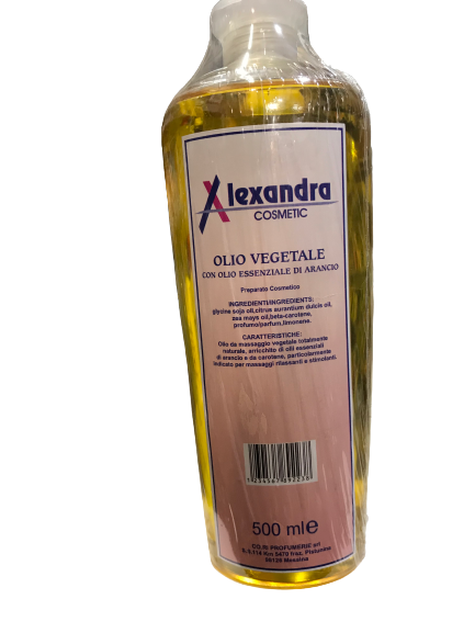 ALEXANDRA OLIO VEGETALE 500 ML. CON OLIO ESSENZIALE DI ARANCIA